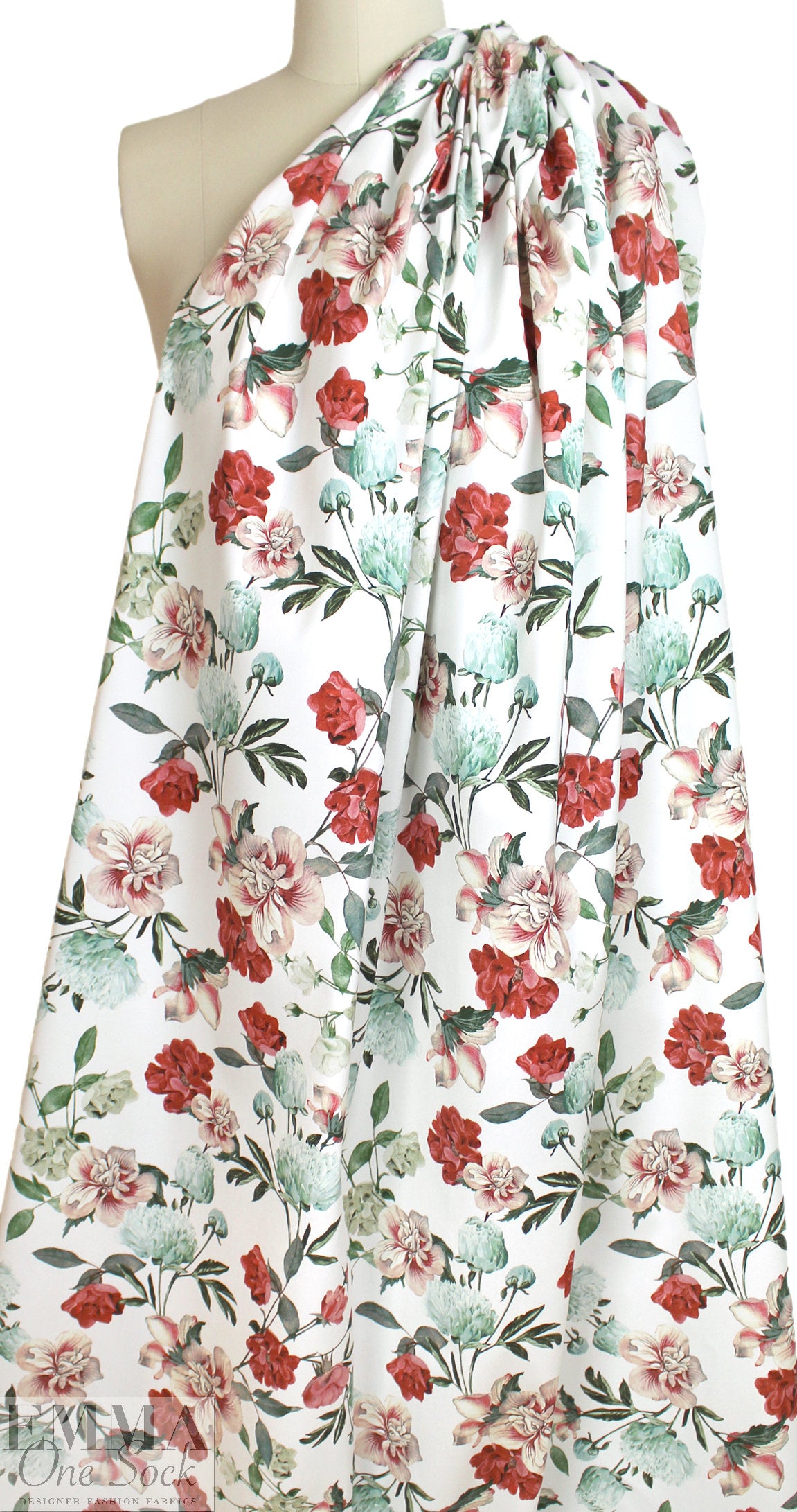 'garden roses' stretch cotton twill 1.125 yds