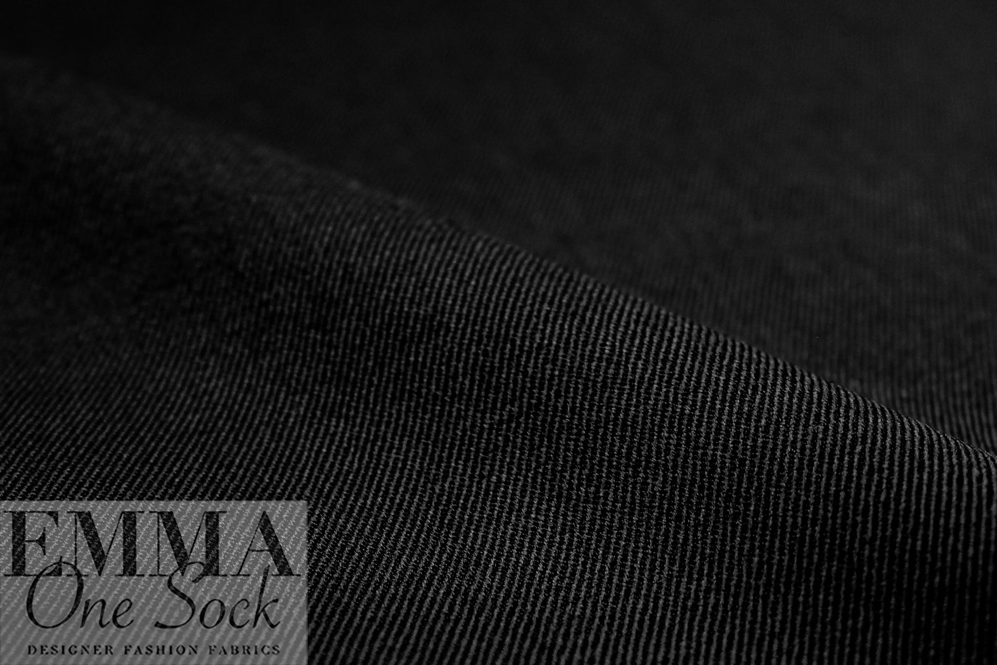 Italian fine quality wool gabardine - black 1.75 yds