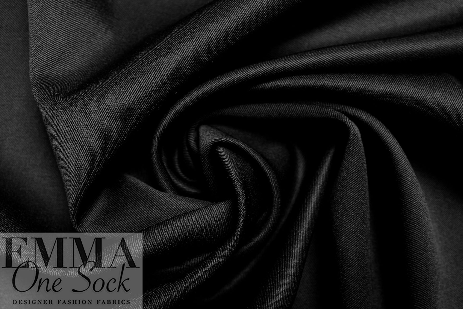 Italian fine quality wool gabardine - black 1.75 yds