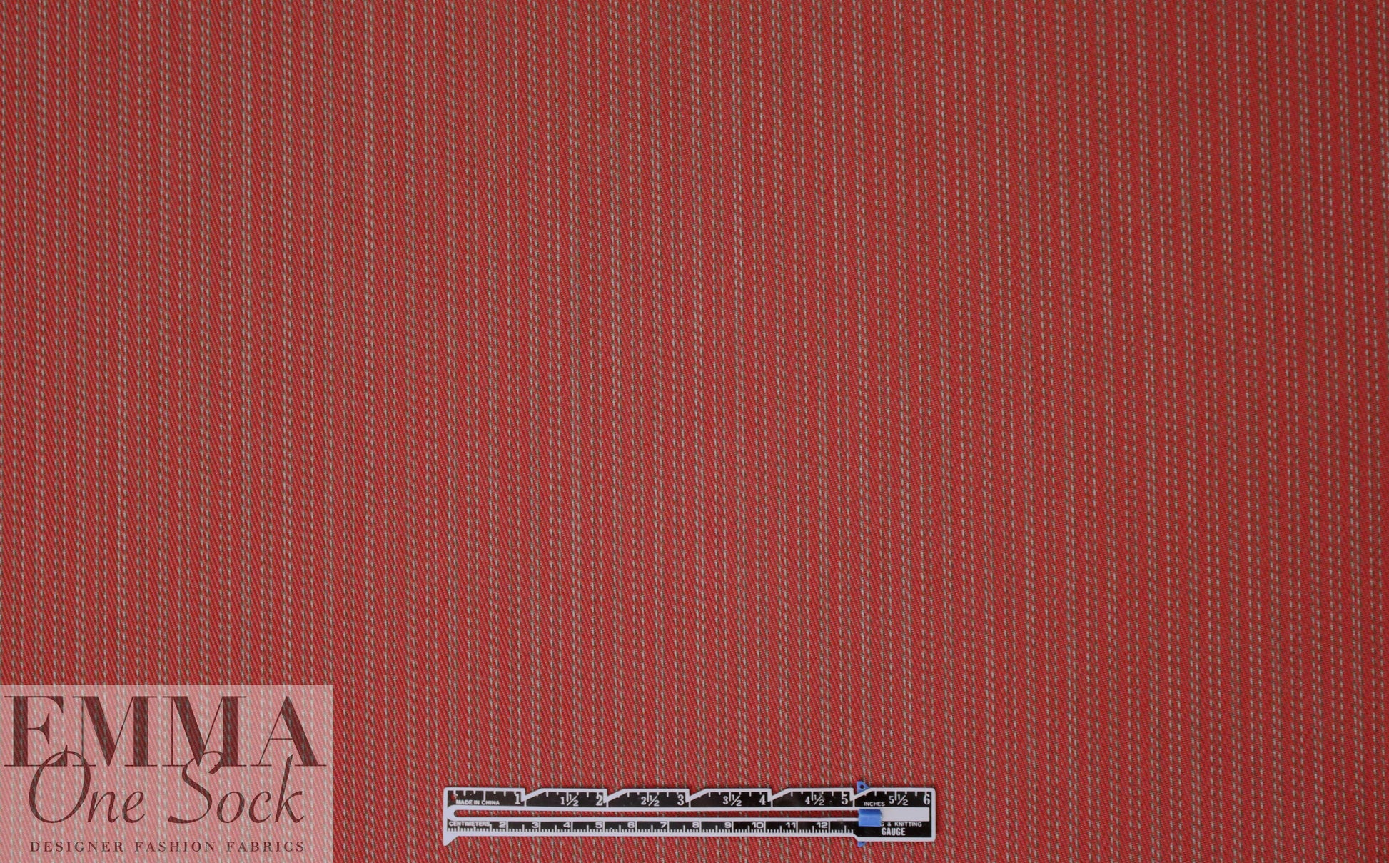 famous designer Italian virgin wool twill stripe - brick 1.5 yds