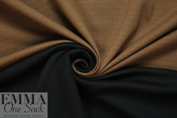 Italian double-sided cotton knit - nutmeg/black