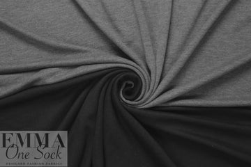 Italian reversible 2-ply knit - black/charcoal