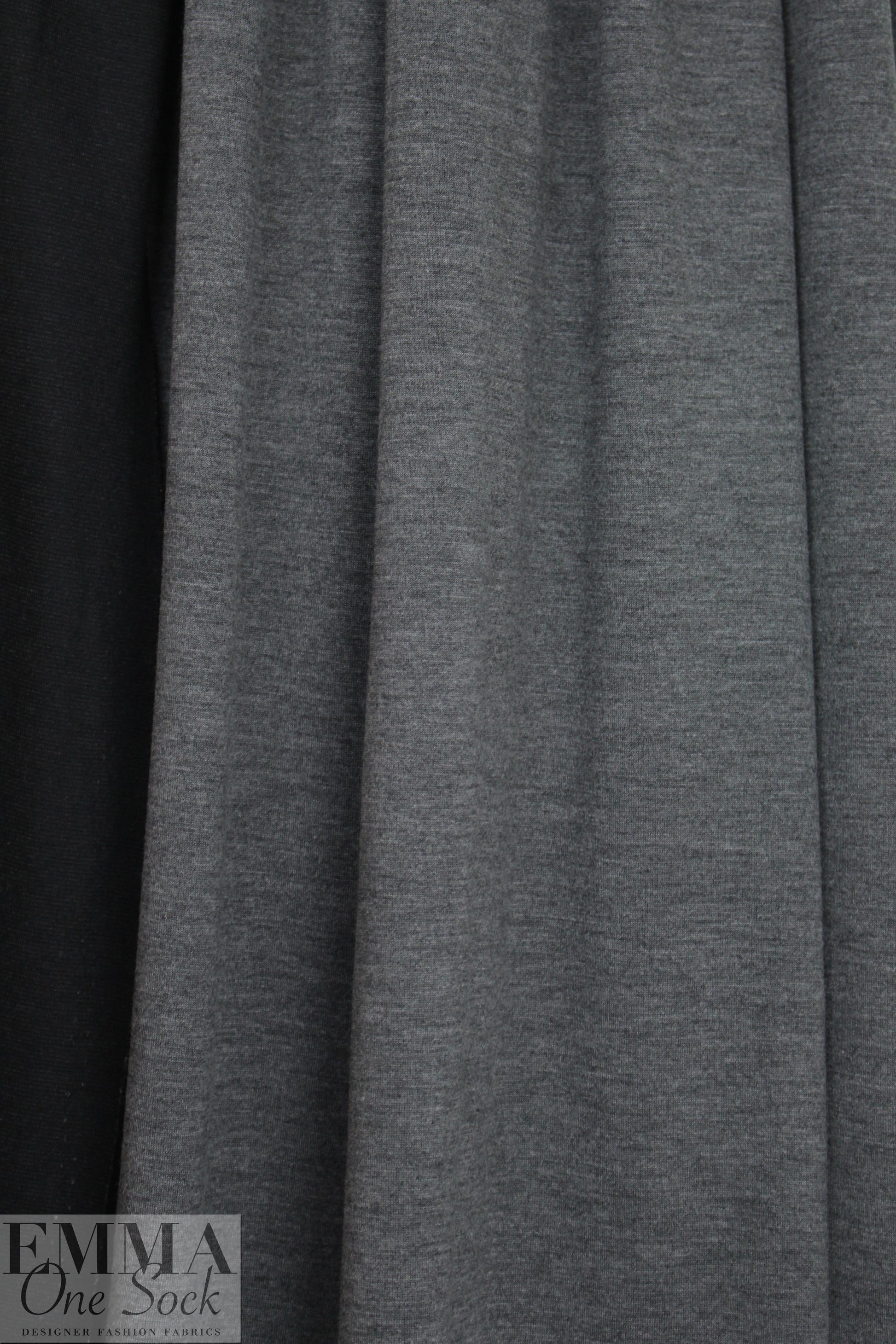 Italian reversible 2-ply knit - black/charcoal