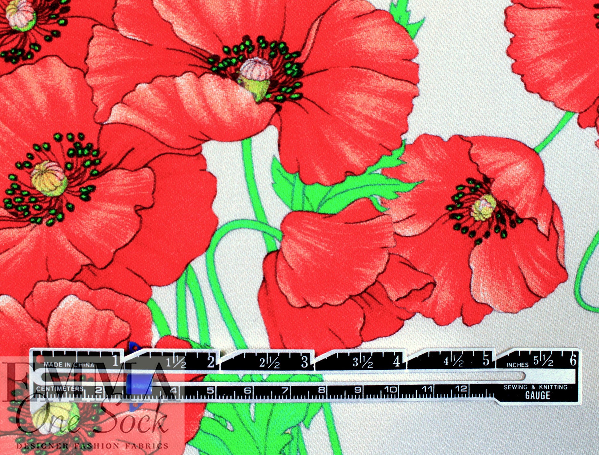 Emanue1 Ungaro haute couture viscose - poppy flowers 1.5 yds