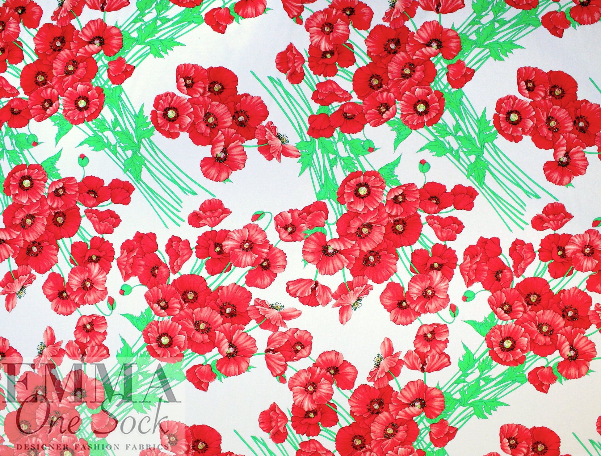 Emanue1 Ungaro haute couture viscose - poppy flowers 1.5 yds