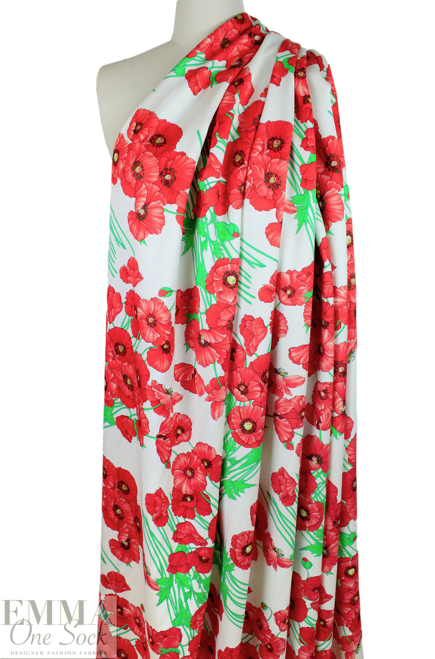 Emanue1 Ungaro haute couture viscose - poppy flowers 1.5 yds