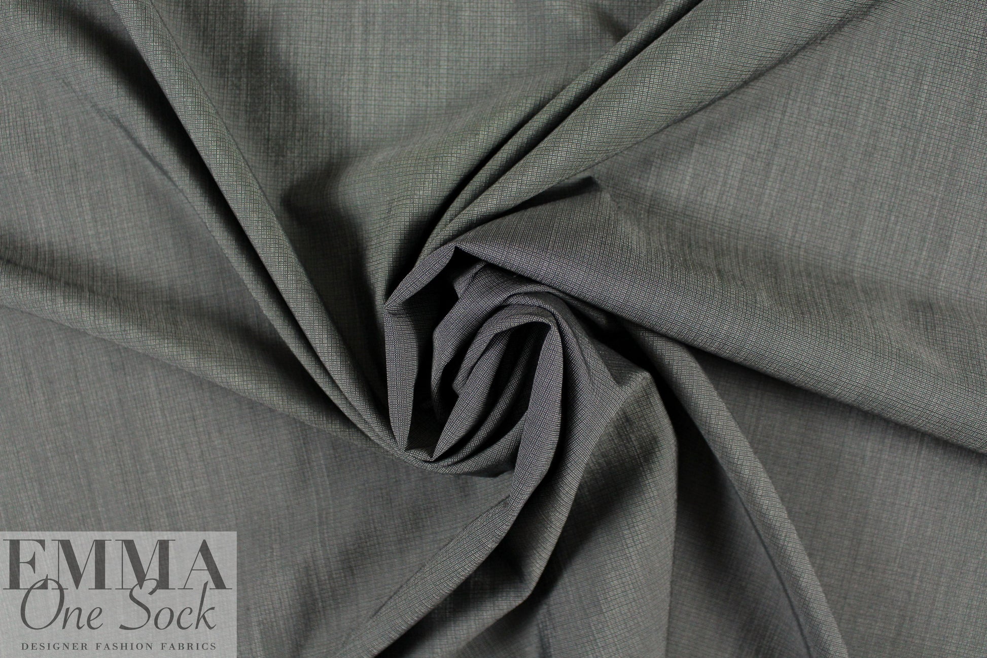 Va1entino virgin wool woven selvage suiting - gunmetal 1.125 yds