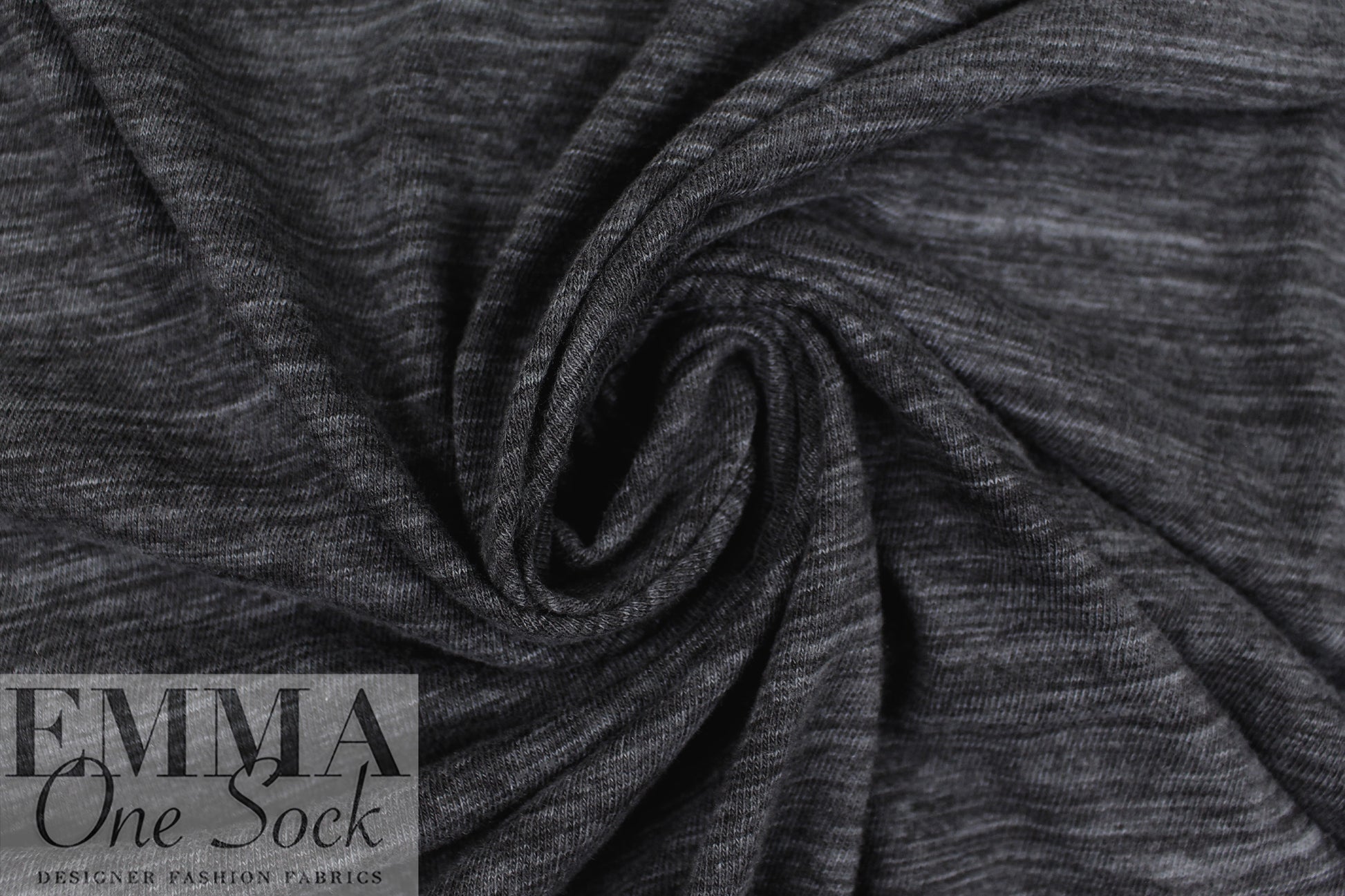 CA designer variegated sweatery jersey knit - gunmetal .5 yds