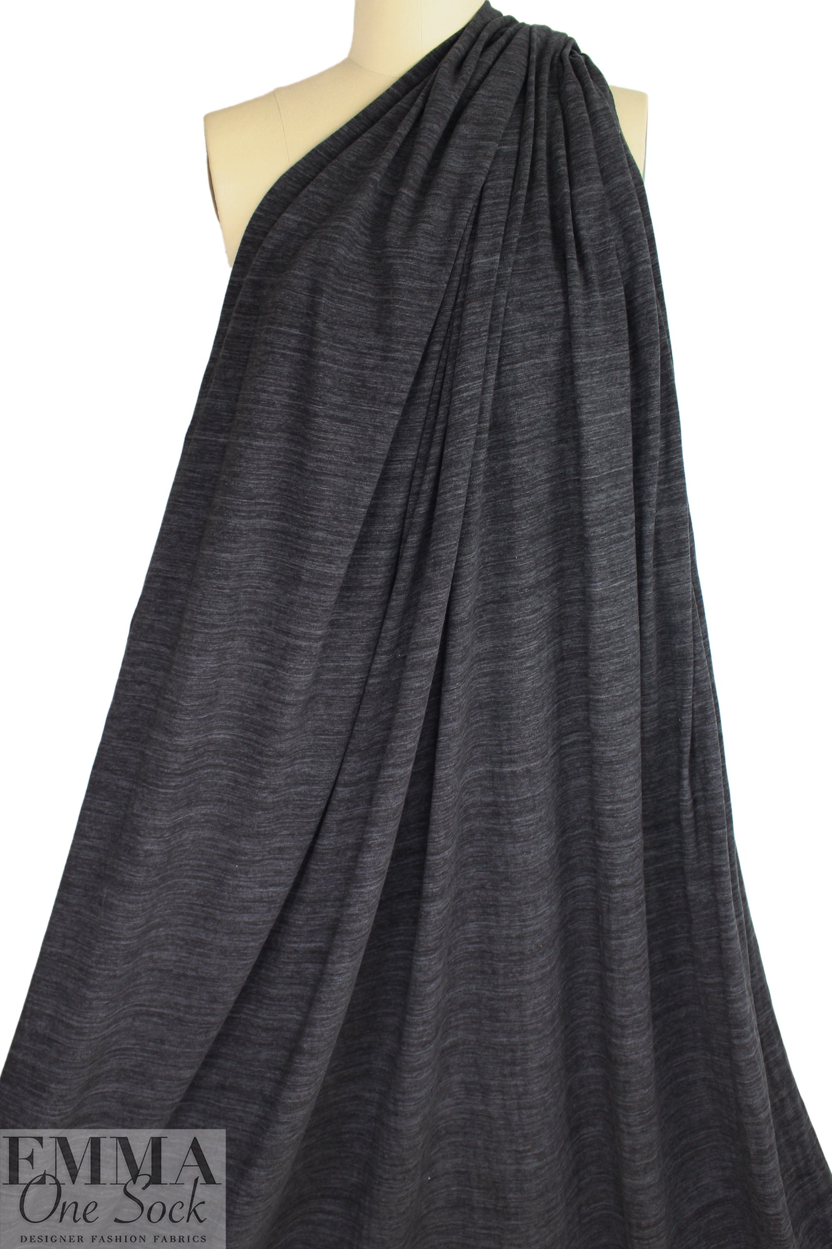 CA designer variegated sweatery jersey knit - gunmetal .5 yds