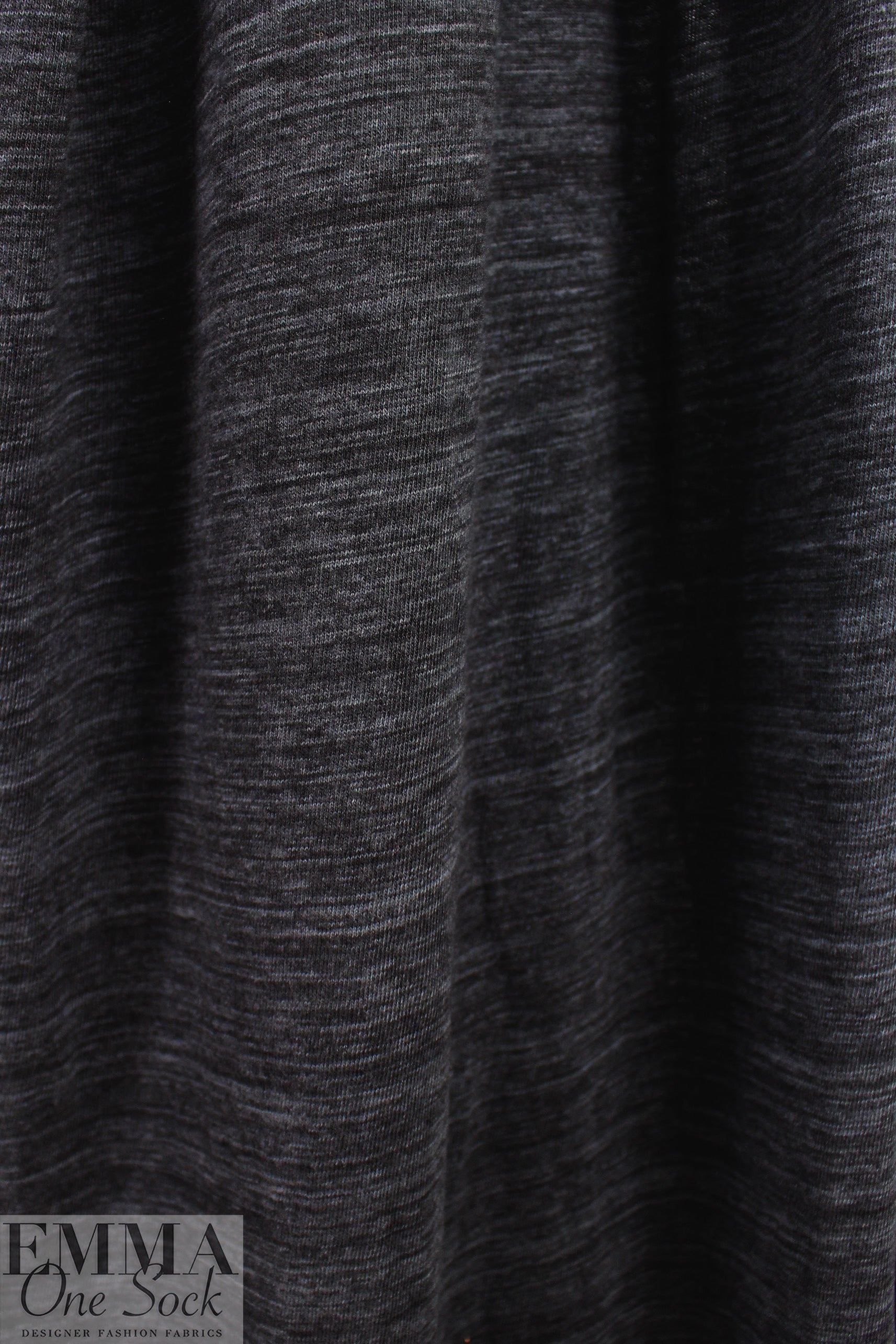 CA designer variegated sweatery jersey knit - gunmetal .5 yds