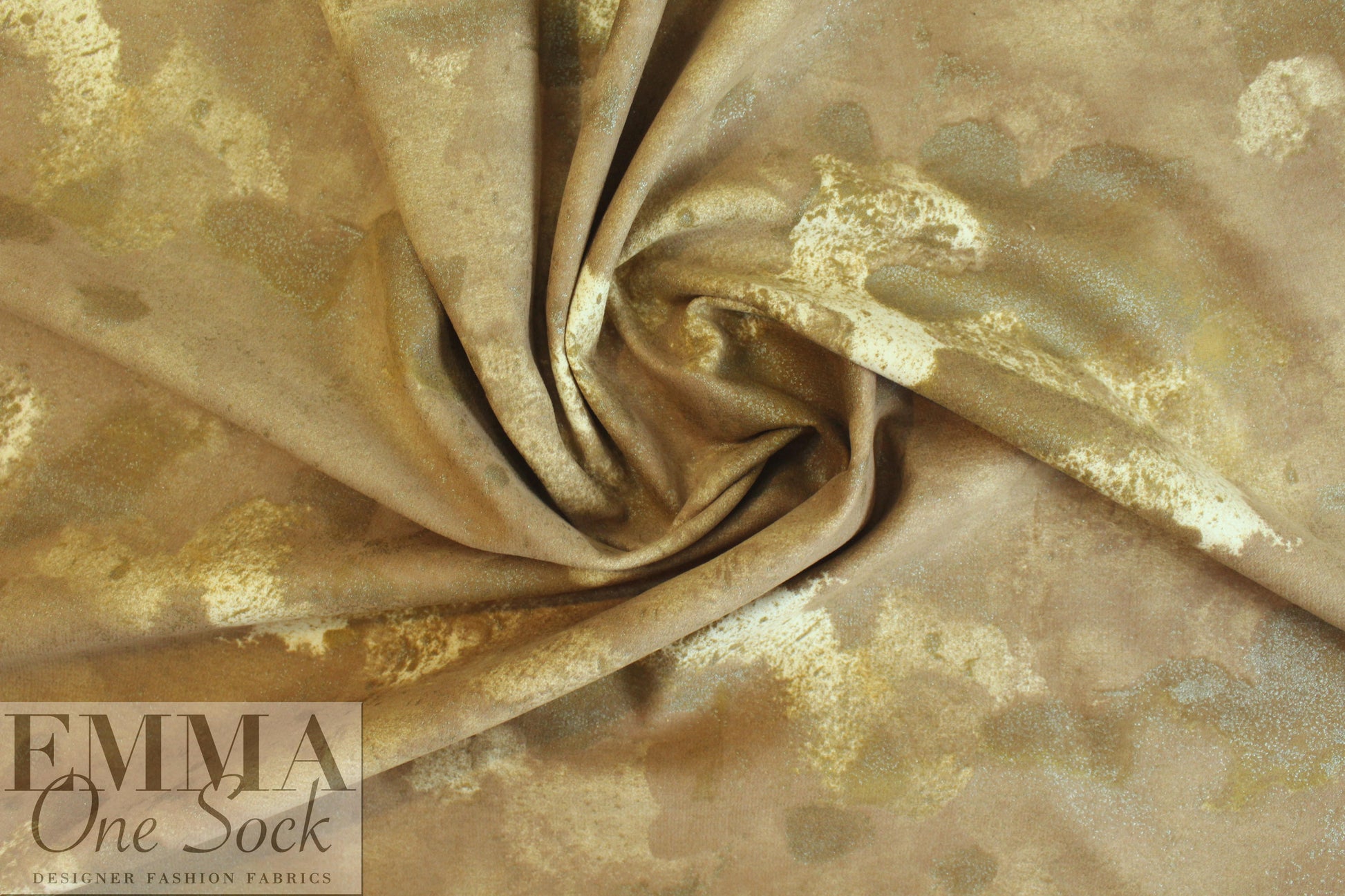 Italian abstract design cotton stretch velour 3.5 yds