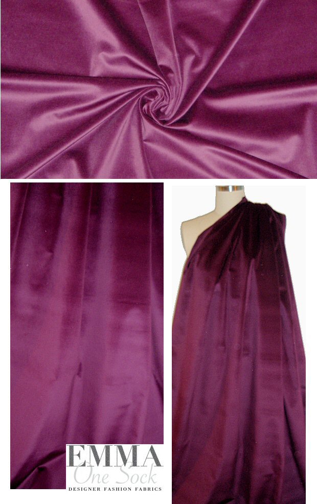 Italian cotton stretch velveteen - plum wine