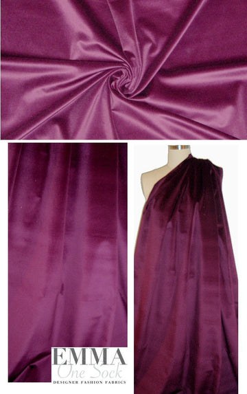 Italian cotton stretch velveteen - plum wine