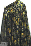 NY designer lush rayon/silk velvet - amber floral 1.75 yd