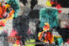painterly abstract flowers stretch velvet