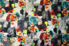 painterly abstract flowers stretch velvet .75 yds