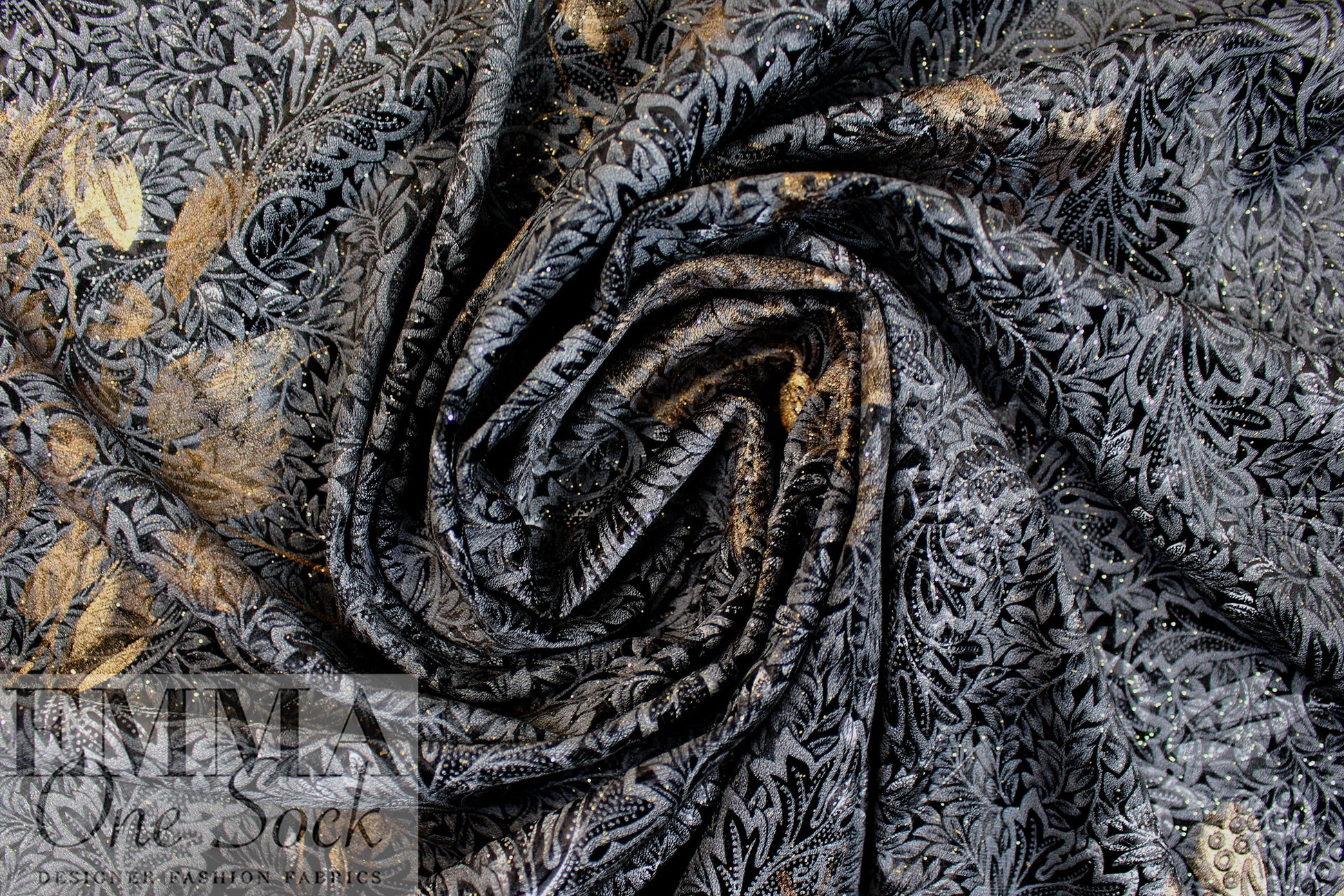 'enchanting flora' printed velveteen knit 1 yard
