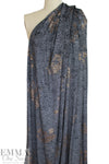 'enchanting flora' printed velveteen knit 1 yard