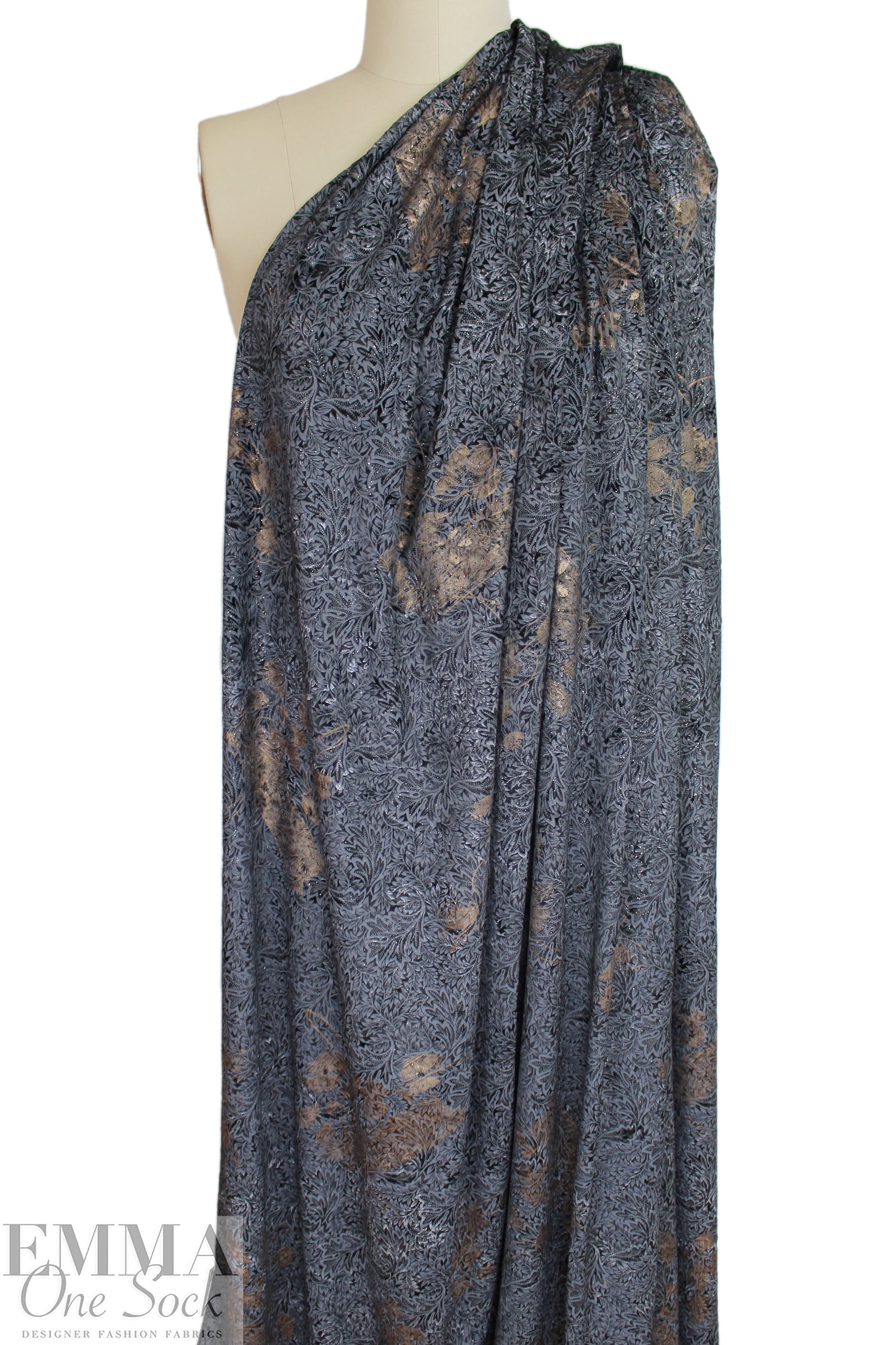 'enchanting flora' printed velveteen knit 1 yard