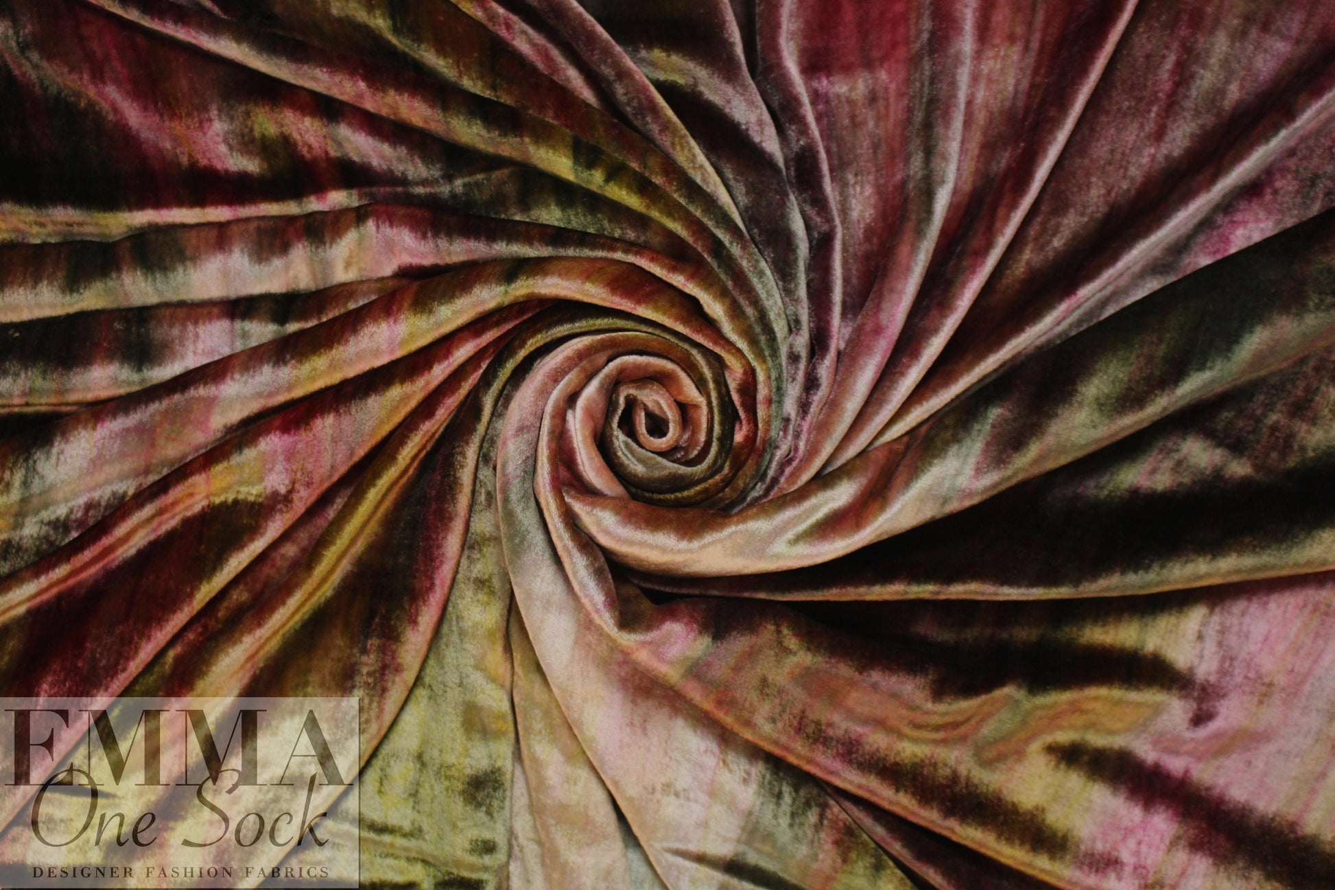 French lush viscose/silk velvet - autumn tie dye