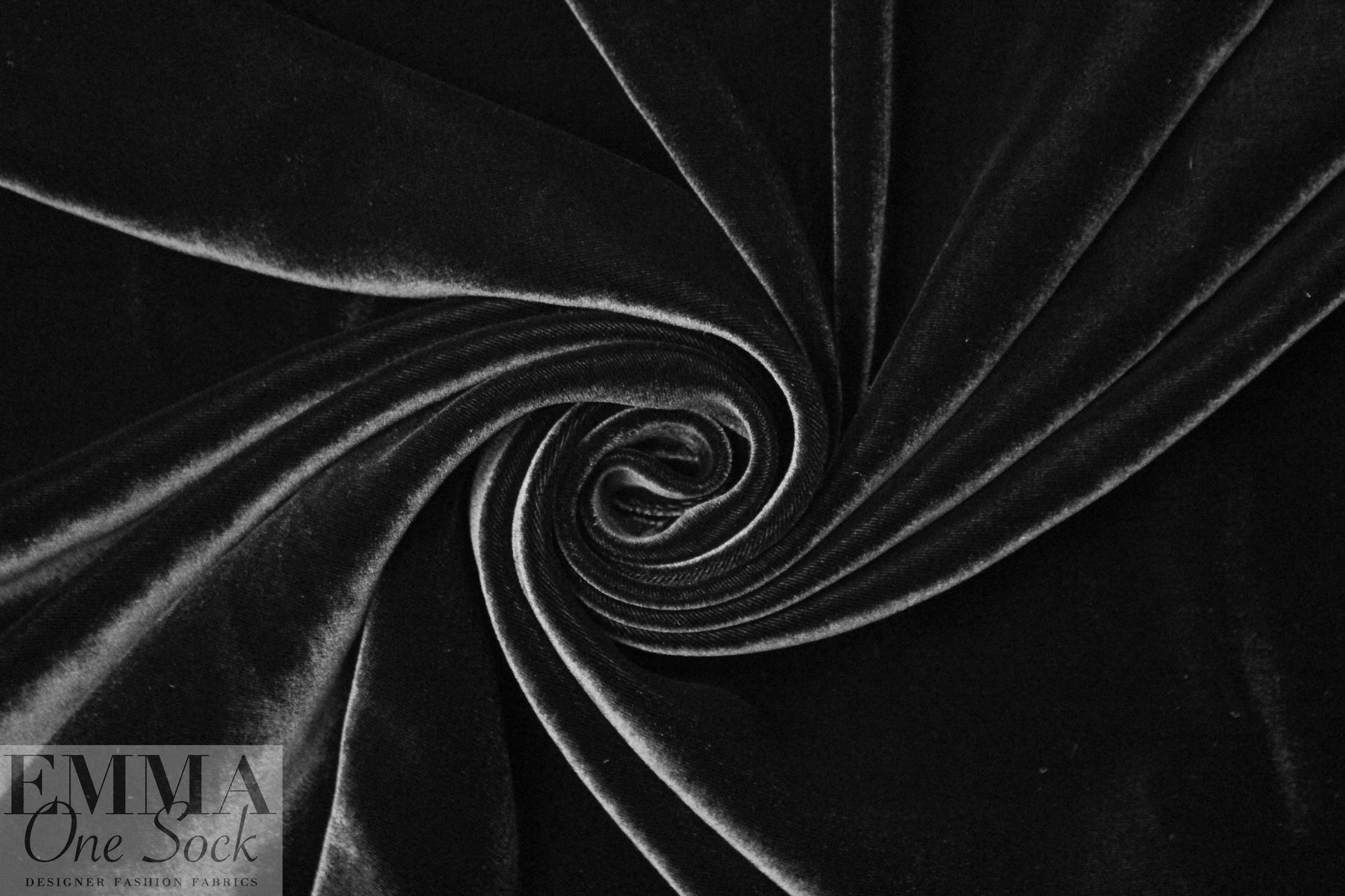 lush rayon/silk velvet - jet black 1.5 yds