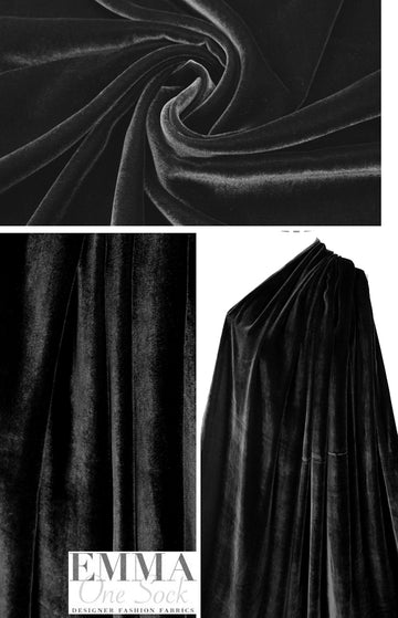 lush rayon/silk velvet - jet black 1.66 yd