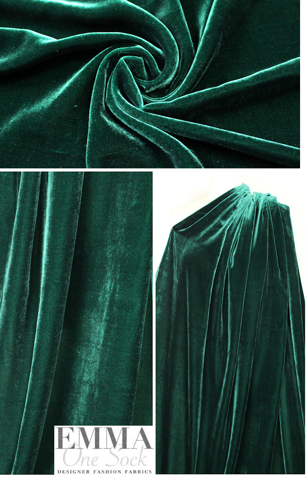 lush rayon/silk velvet - hunter 1.66 yd