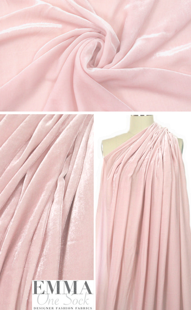 lush rayon/silk velvet - ballet pink 2 yd