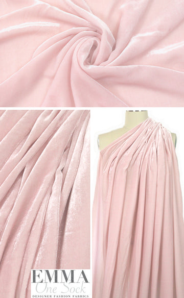lush rayon/silk velvet - ballet pink 1.375 yds
