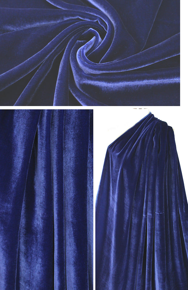 lush rayon/silk velvet - regal royal blue 1.875 yd