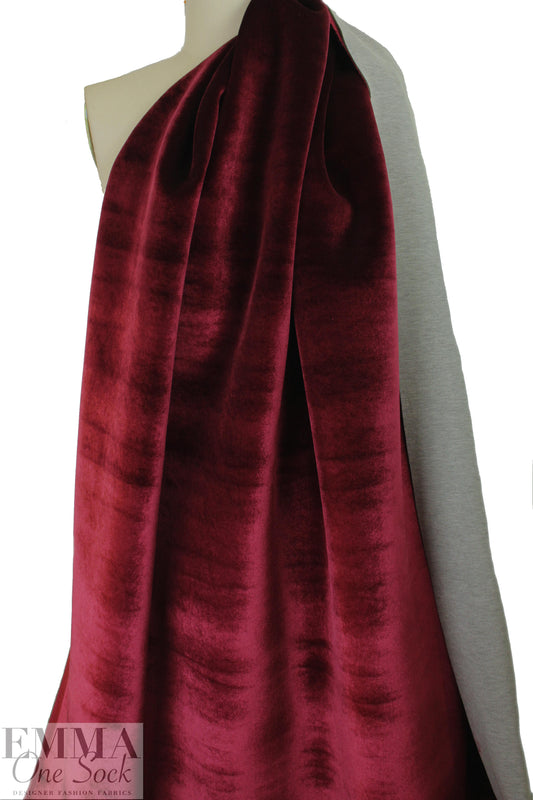 Vict0ria Hayes velvet 'scuba' double cloth - claret