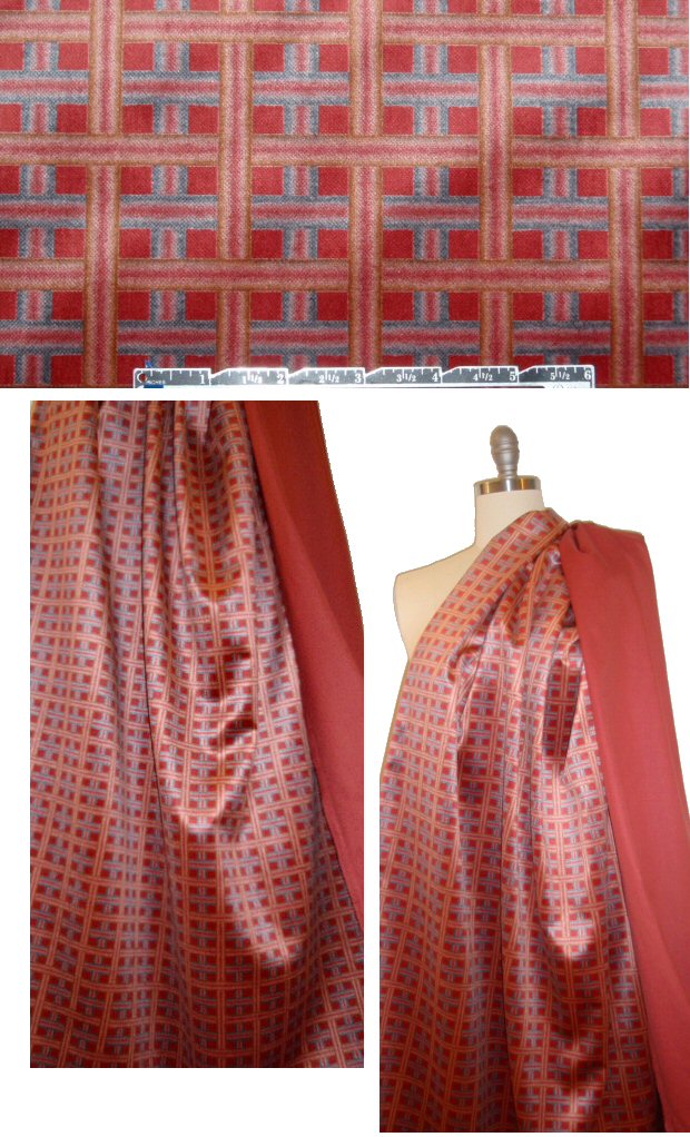 Italian velveteen plaid water-resistant jacketwear - brick