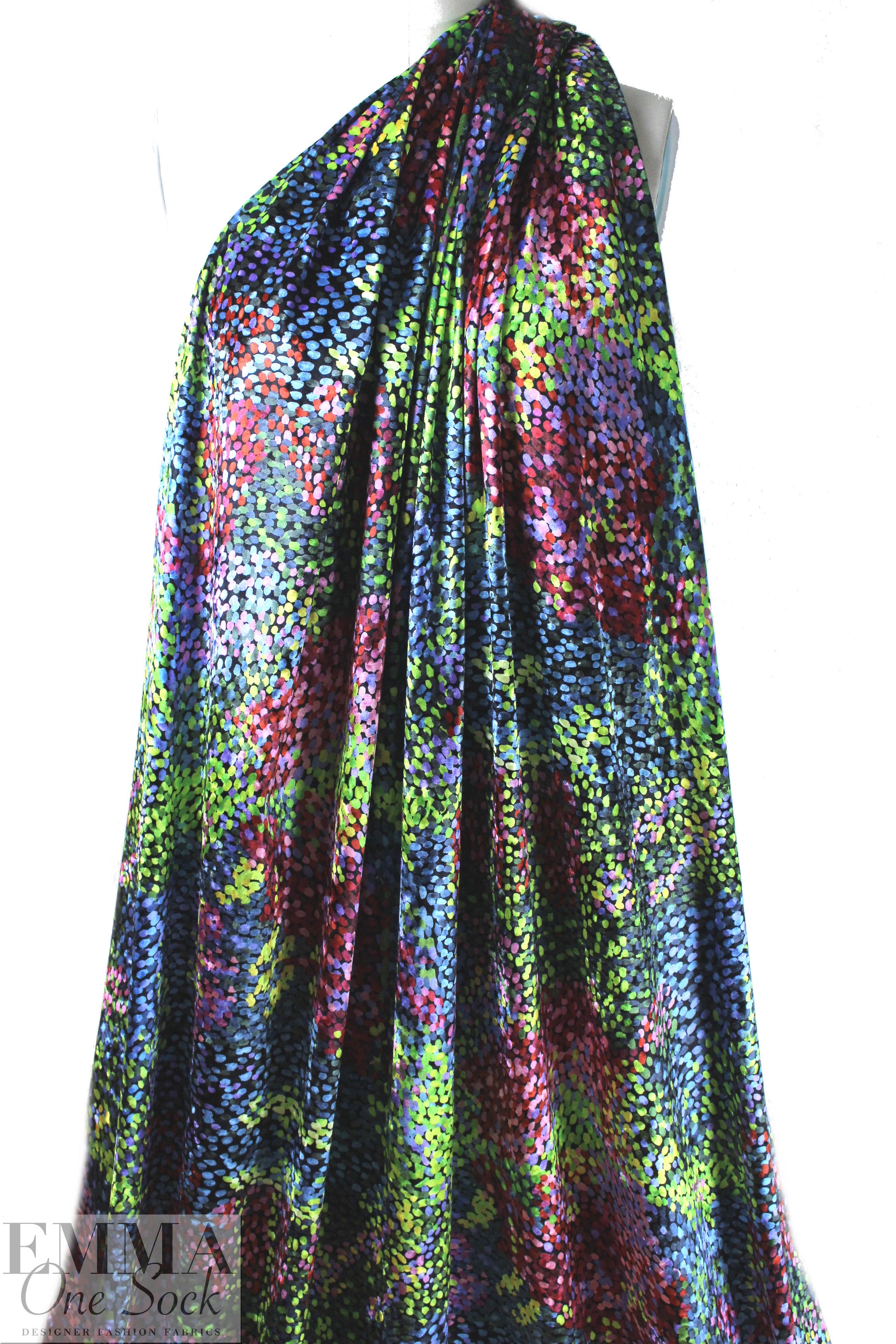famous designer pointillistic stretch velvet knit