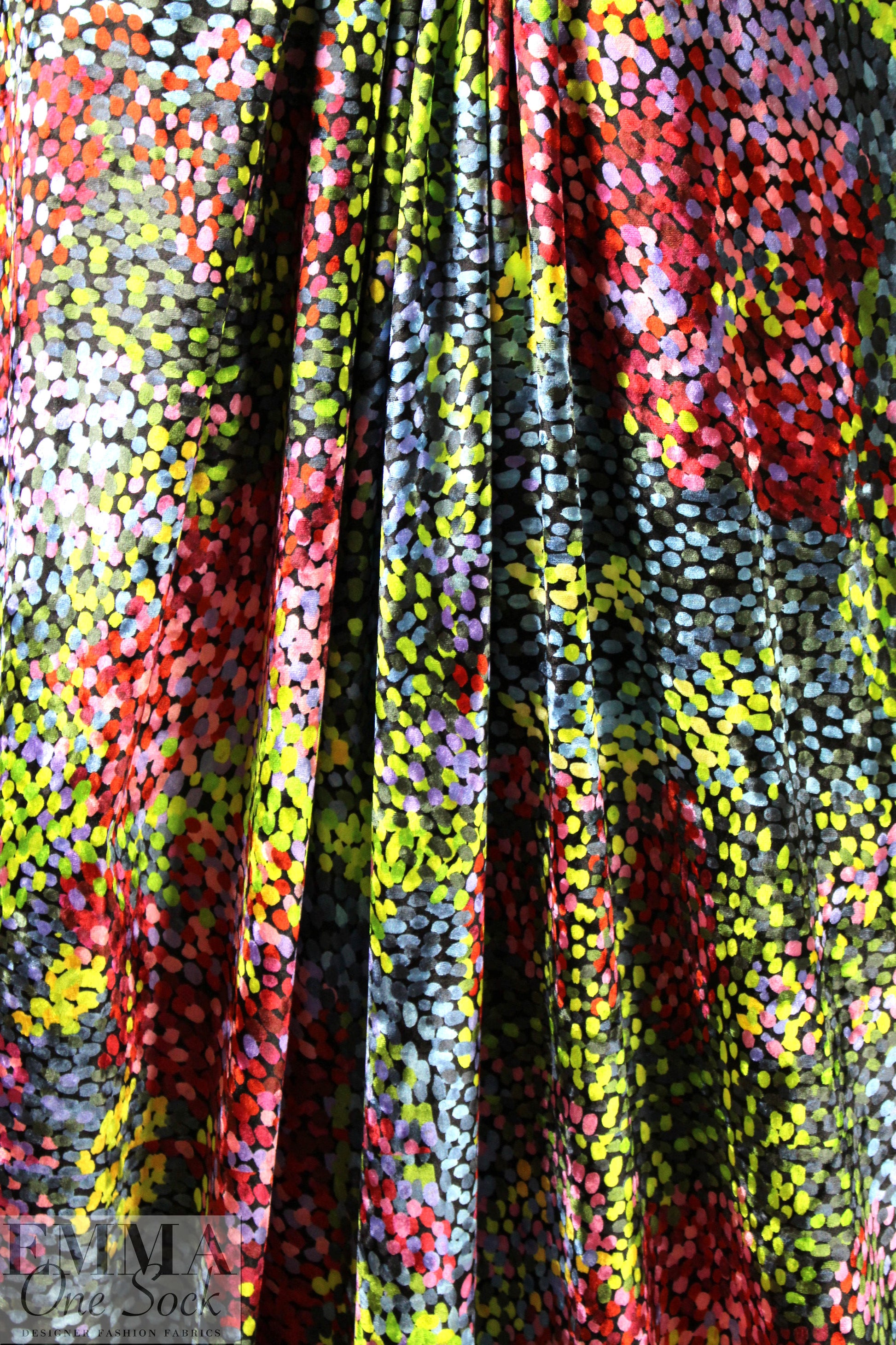 famous designer pointillistic stretch velvet knit