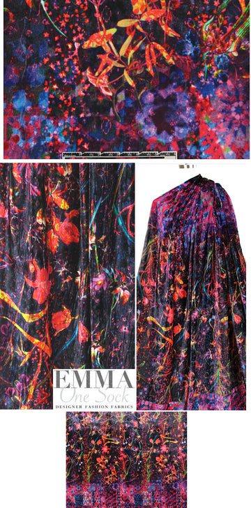 Nico1e Mi11er jewel tone PANEL crushed velvet 1 yard