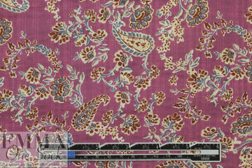 'flower child' cotton/rayon voile woven - red plum 1.75 yd