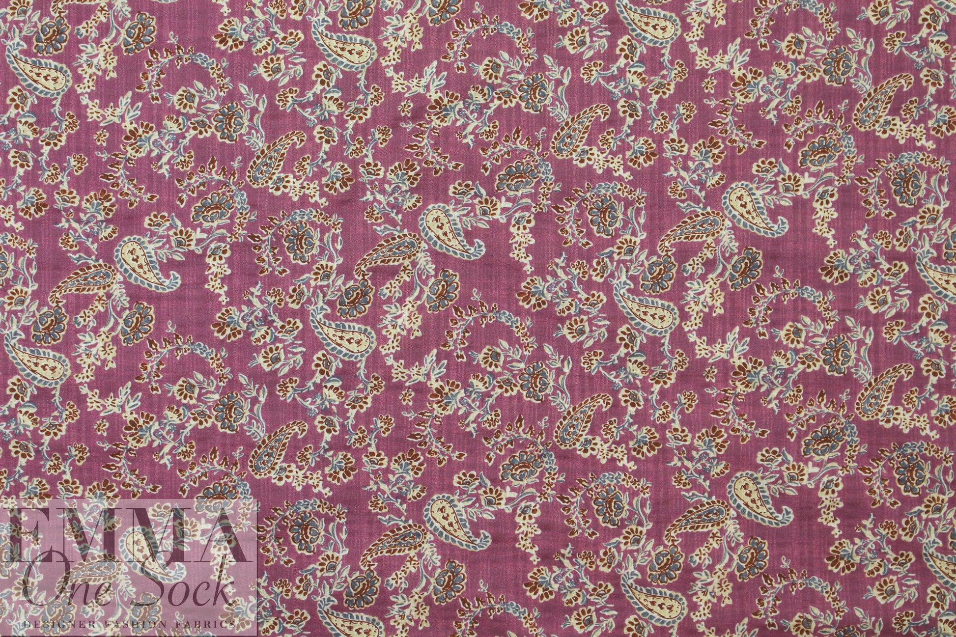 'flower child' cotton/rayon voile woven - red plum