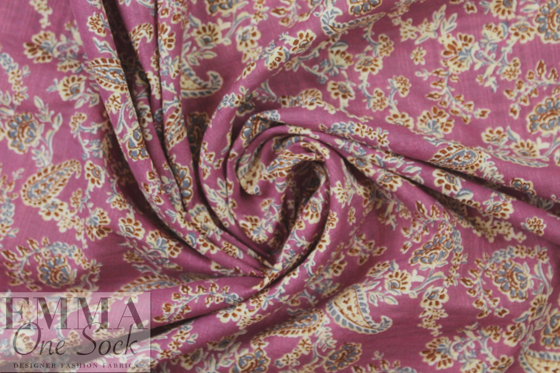 'flower child' cotton/rayon voile woven - red plum