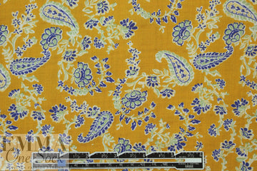 'flower child' cotton/rayon voile woven - mustard .75 yds