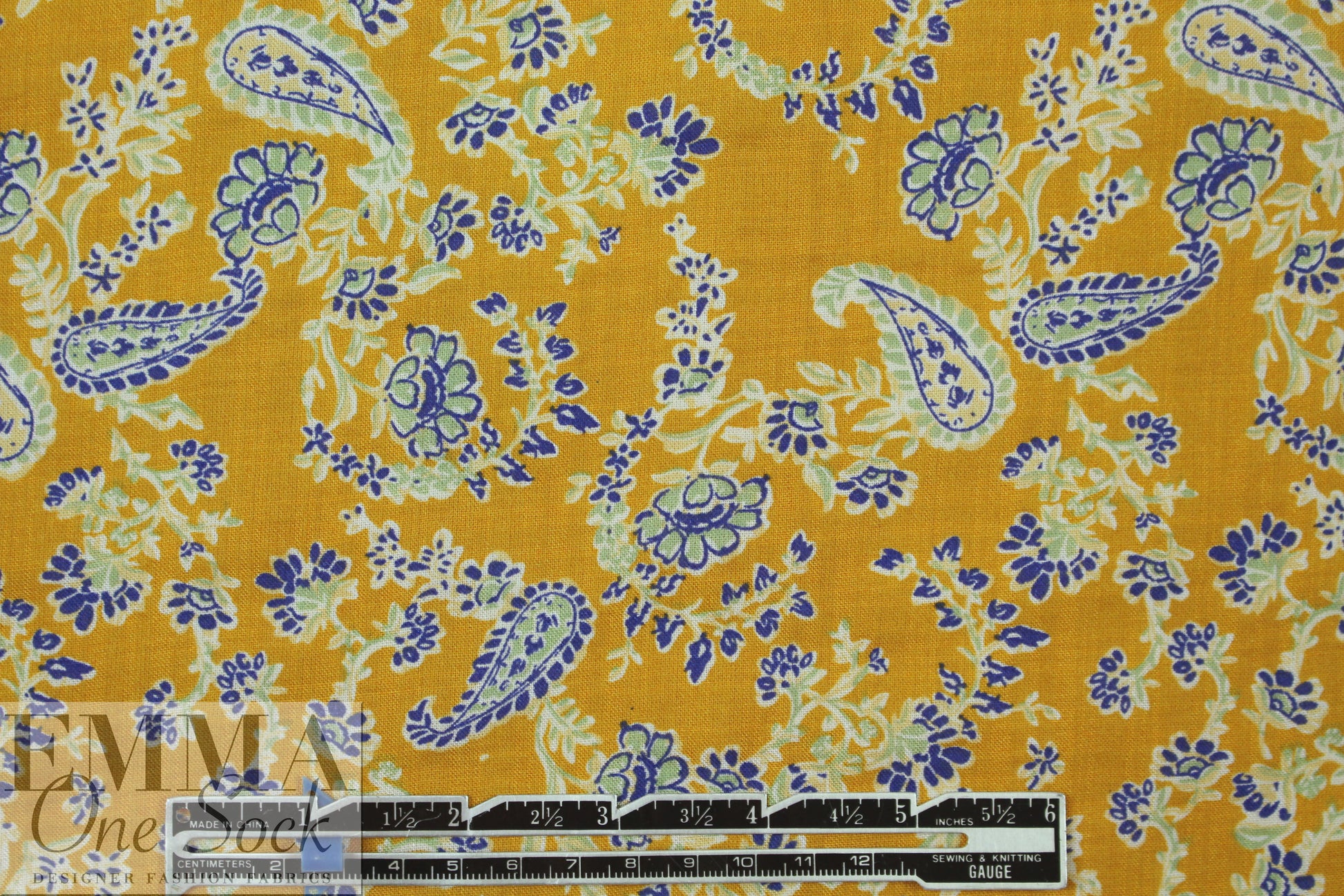 'flower child' cotton/rayon voile woven - mustard 1.5 yd
