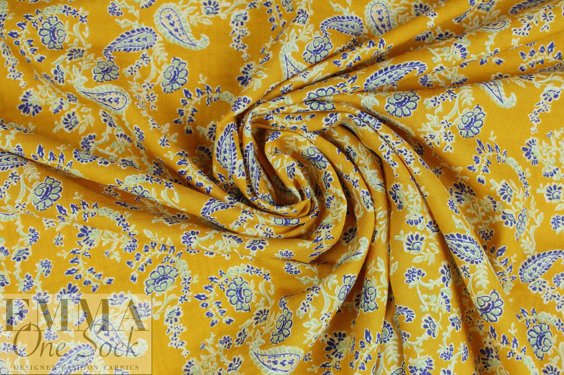 'flower child' cotton/rayon voile woven - mustard .5 yds