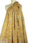 'flower child' cotton/rayon voile woven - mustard 1.5 yd