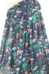 'wildflowers' cotton/rayon voile woven - navy 1.5 yd