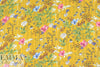 'wildflowers' cotton/rayon voile woven - mustard 1.875 yds