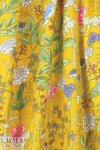'wildflowers' cotton/rayon voile woven - mustard 2 yd