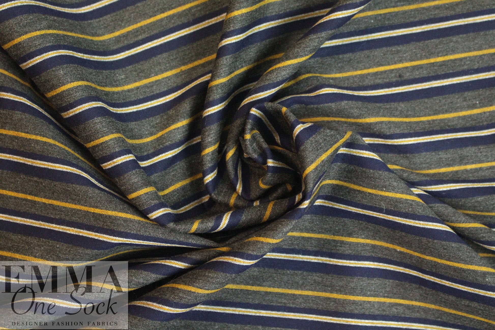 Italian 'RPL' brushed vertical stretch stripe woven 1 yard