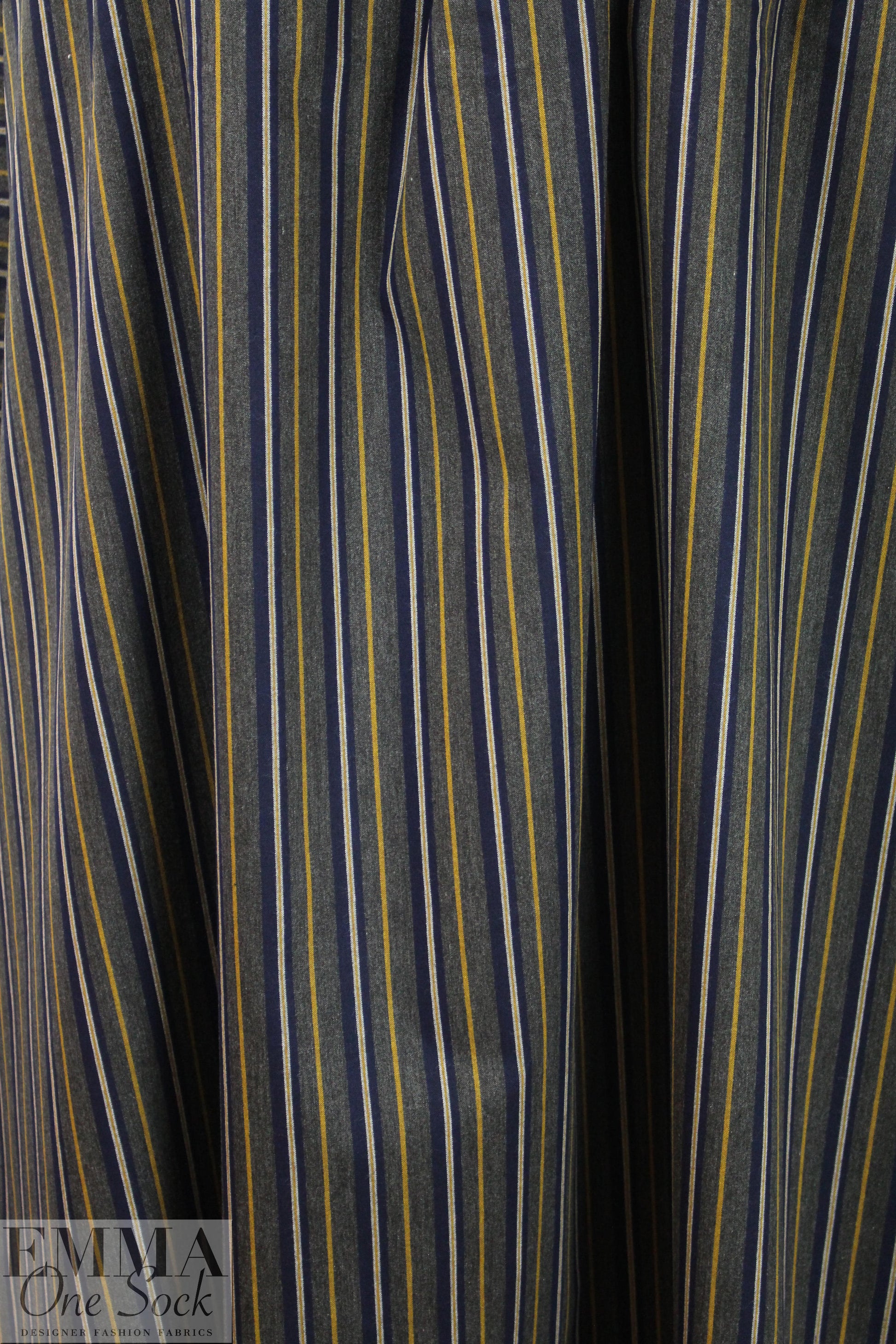 Italian 'RPL' brushed vertical stretch stripe woven 1 yard