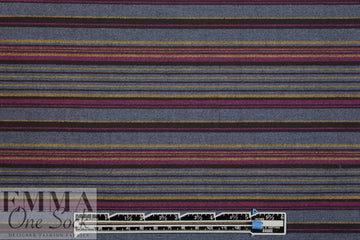 Italian vertical stretch denim striped woven .875 yds