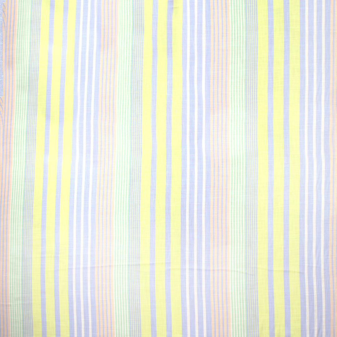 Italian pastel stripe linen-look viscose woven 1.125 yds