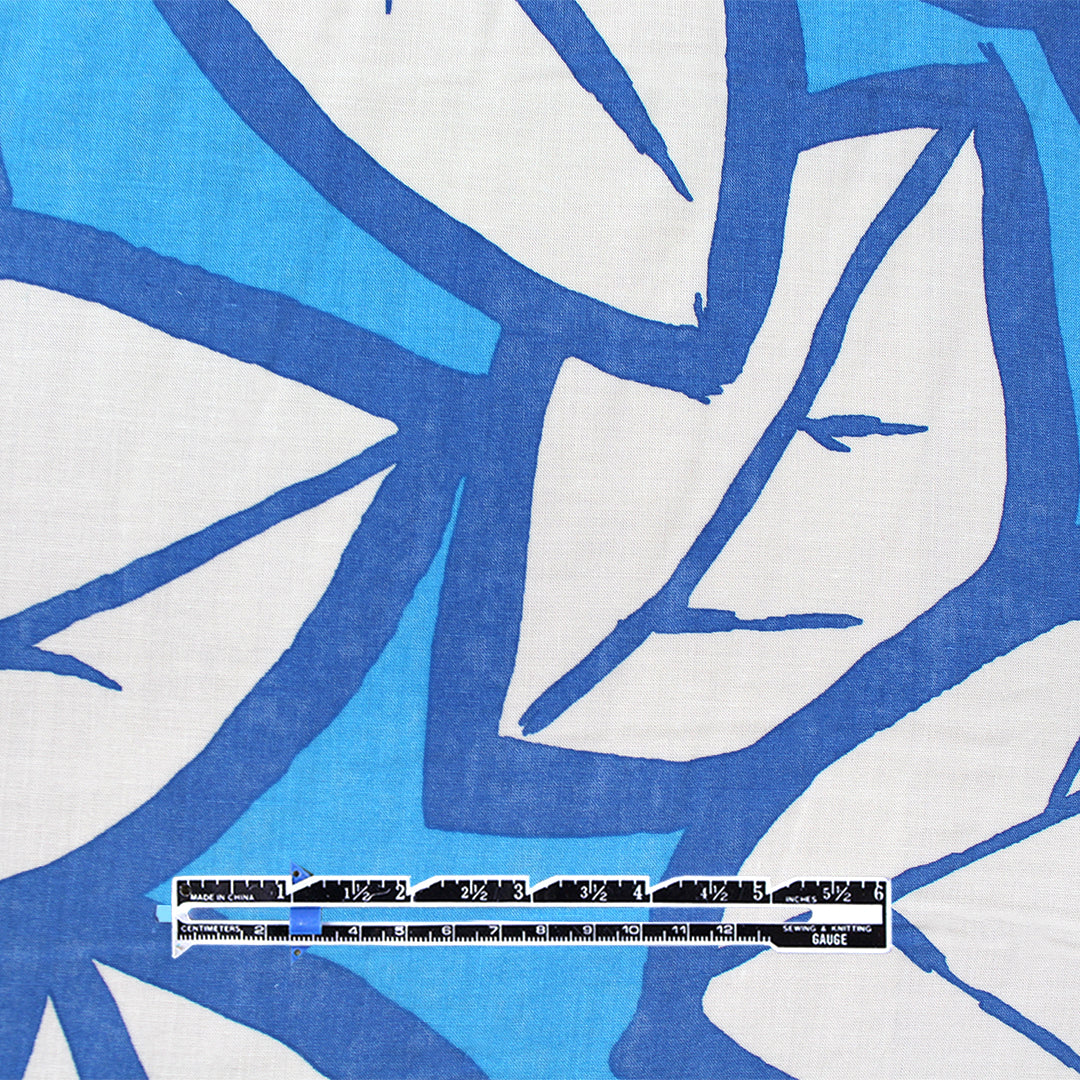 Ch1oe 'leaves on blue' viscose/linen woven .5 yds